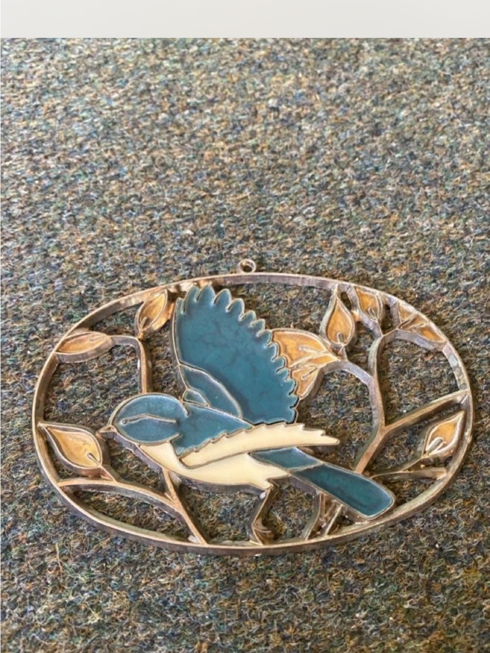 Decorative Blue and Cream Bird Sun Catcher